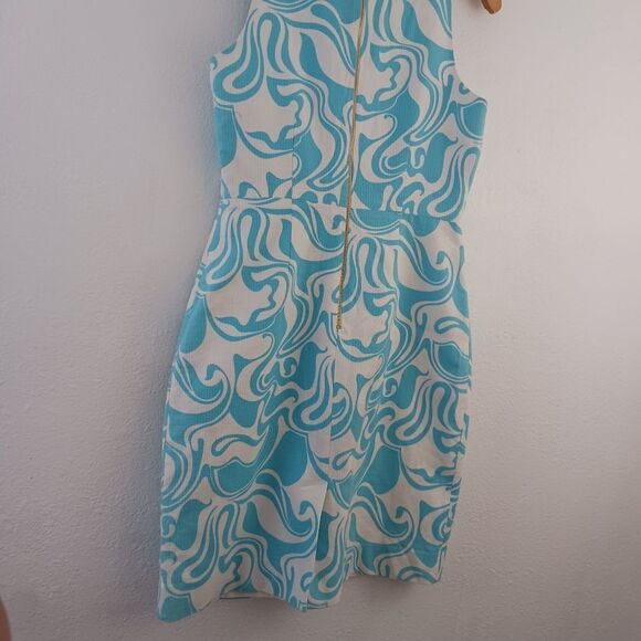 KATE SPADE Swirl Sheath sleeveless Dress Blue and White size 6 - Picture 5 of 7